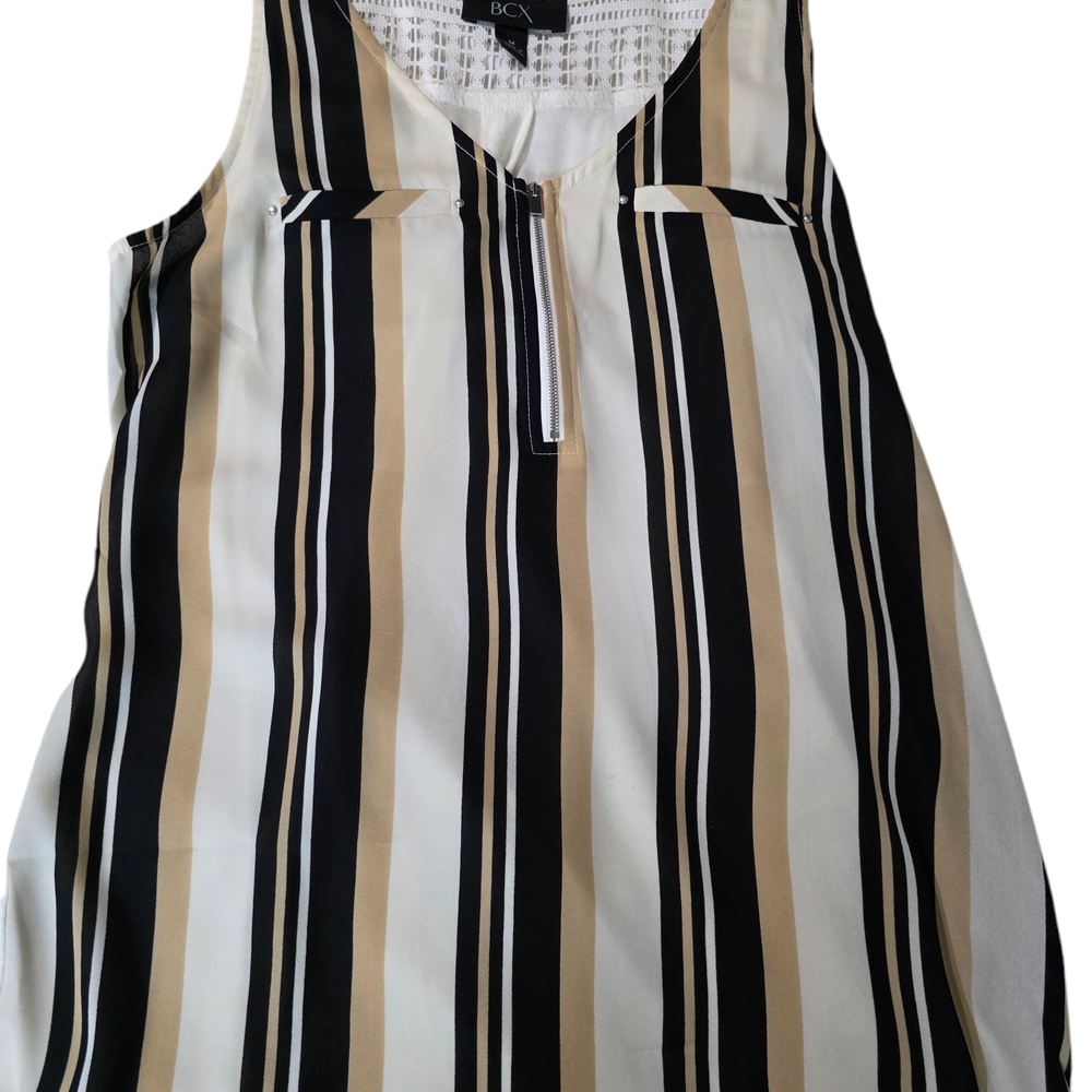 BCX Black and White Sleeveless Tank Top